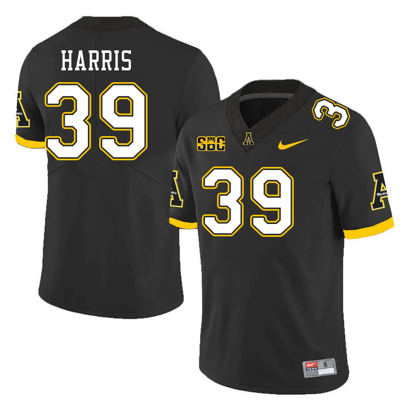 Men #39 Tony Harris Appalachian State Mountaineers College Football Jerseys Stitched Sale-Black